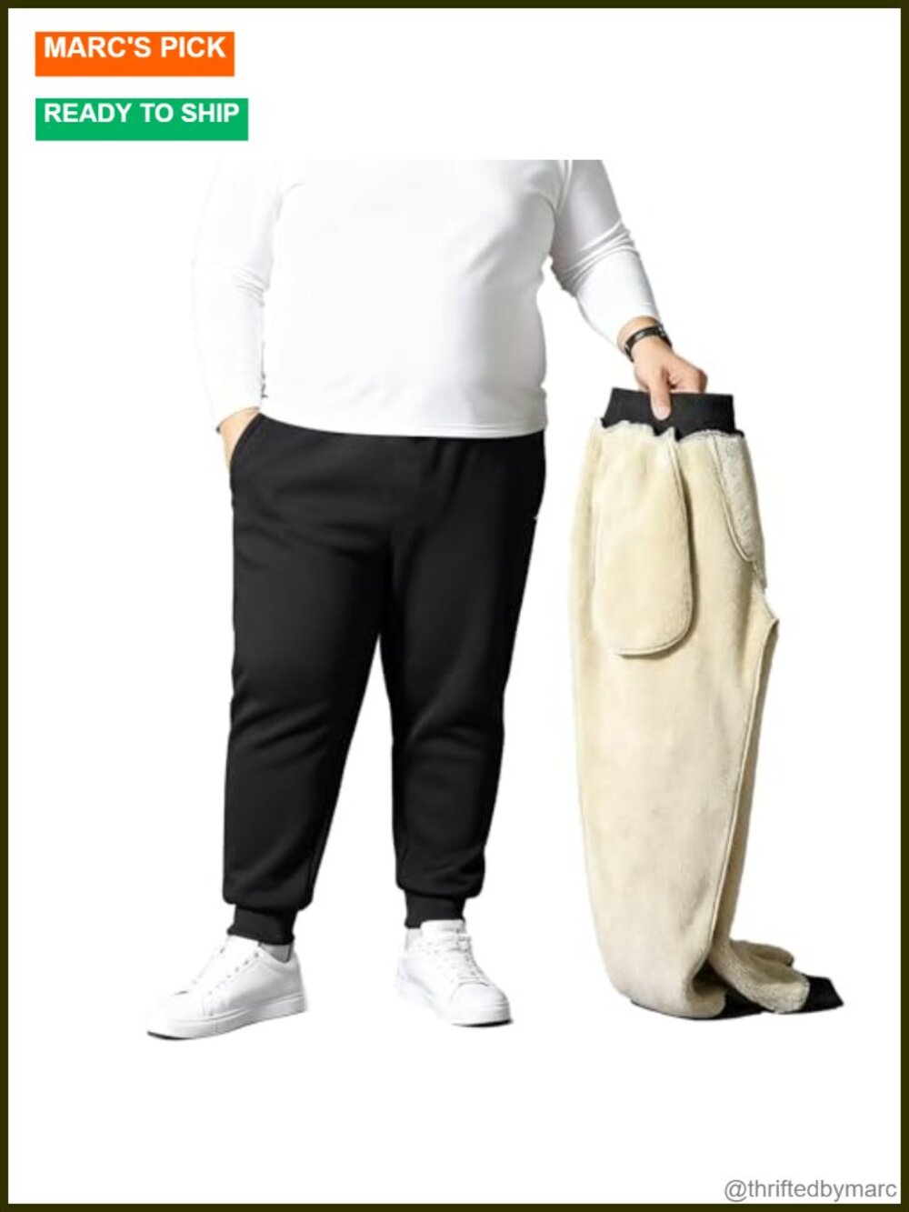 Men's Sherpa Lined Fleece Sweatpants Big & Tall Warm Winter Athletic Joggers